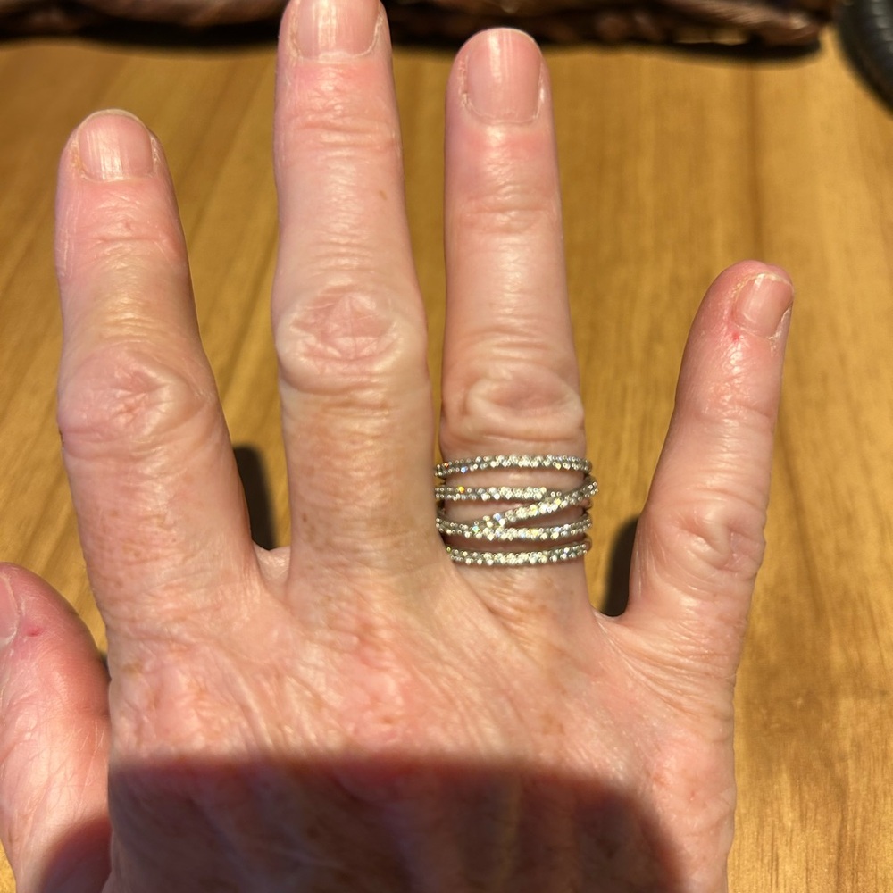 Elegant Silver Multi-Band Ring